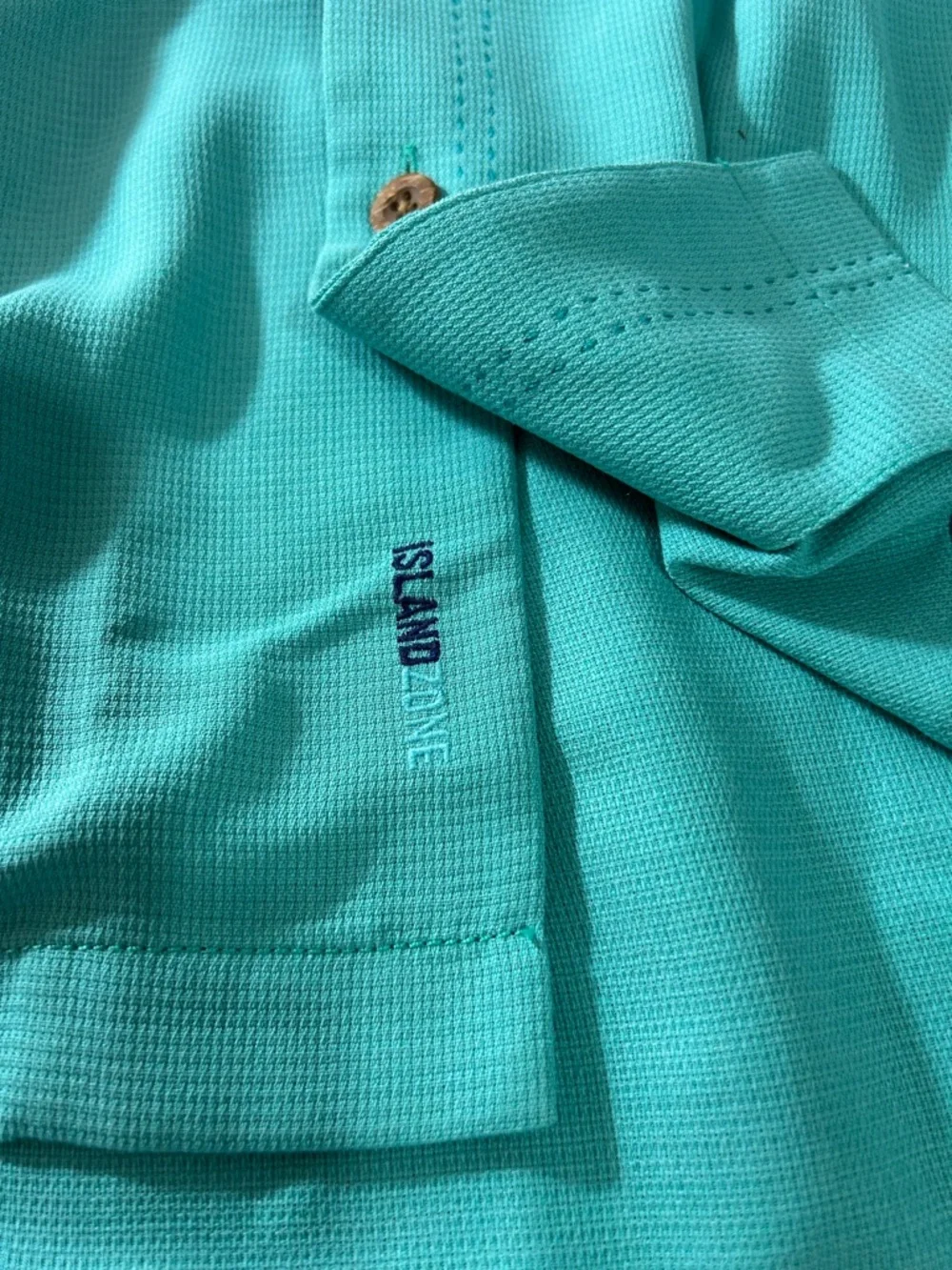 Tommy Bahama Men’s XL Silk Blend Camp Shirt Aqua Teal Coconut Buttons Shrt Slv - Picture 4 of 9